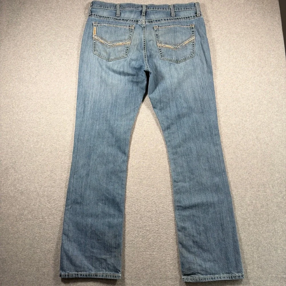 Cinch Ian Jeans Mens 36x34 (Fits 36x32) Blue Slim Bootcut Western Denim Stretch